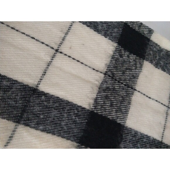 Vintage Made in Japan Rectangle Scarf Black Cream Plaid collectable fashion - Picture 4 of 8